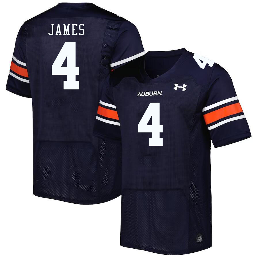 Men #4 D.J. James Auburn Tigers College Football Jerseys Stitched-Navy